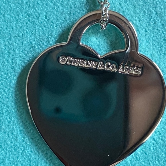 NEW Tiffany & Co. Etched RTT Heart Pendant Necklace 28-30” mixed chain 925 - Picture 10 of 10